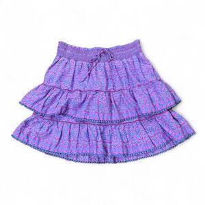 Vineyard vines Women's Purple and Pink Mini Skirt Ruffle Skirt Size Small